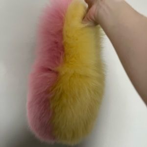 Charlotte Simone Lil Pop fox fur clutch